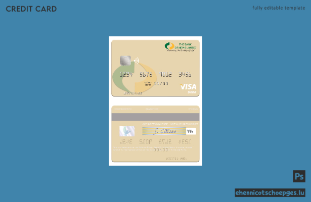 Beispielvorschau der Bank of Nevis Visa-Debitkarte von St. Kitts und Nevis